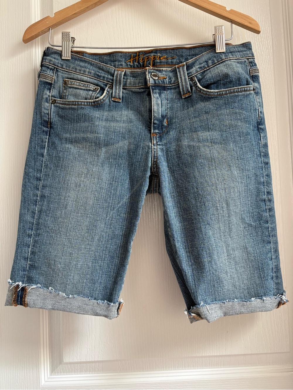 Hippie Medium Blue Denim Jean Shorts
